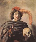 Frans Hals Young Man with a Skull (mk08) oil on canvas